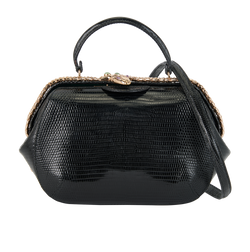 Serpenti Clutch, Lizard, Black, MII, M/DB/S, 3*